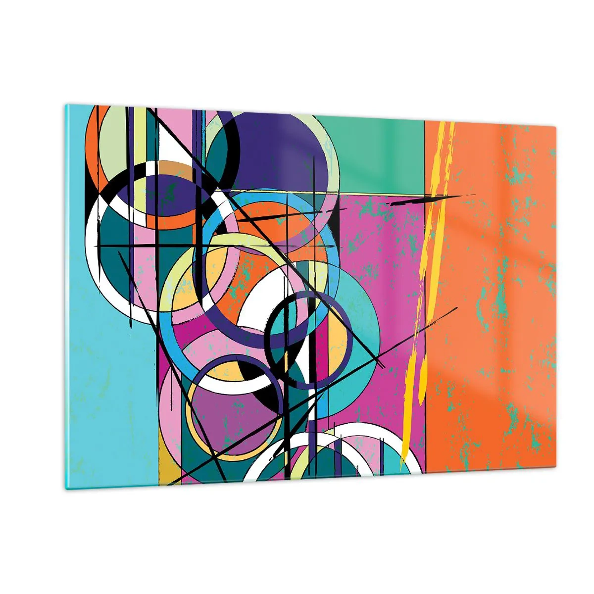 Tablou pe sticlă - Roată cu roată - 120x80 cm