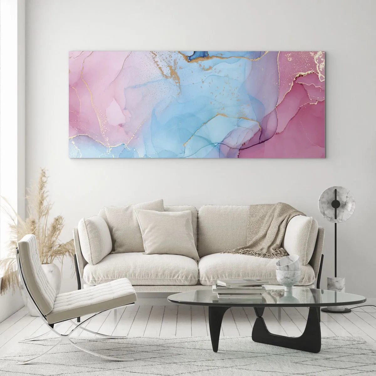 Tablou pe sticlă - Întâlnire și întrepătrundere - 100x40 cm