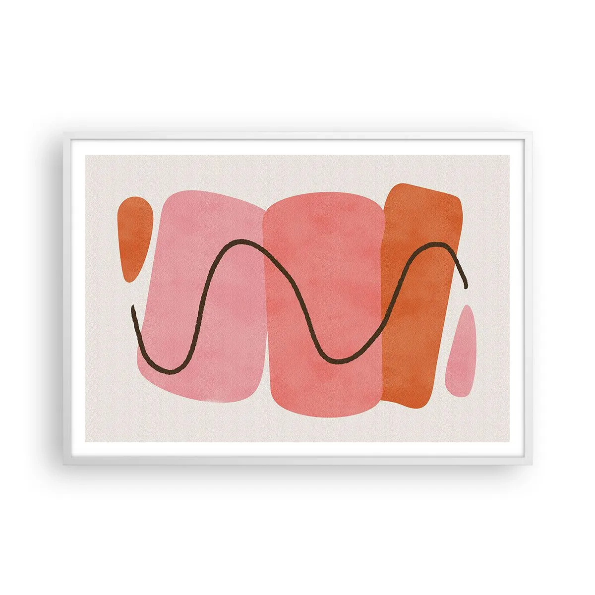 Poster în ramă albă - Mișcarea blândă a formelor - 100x70 cm