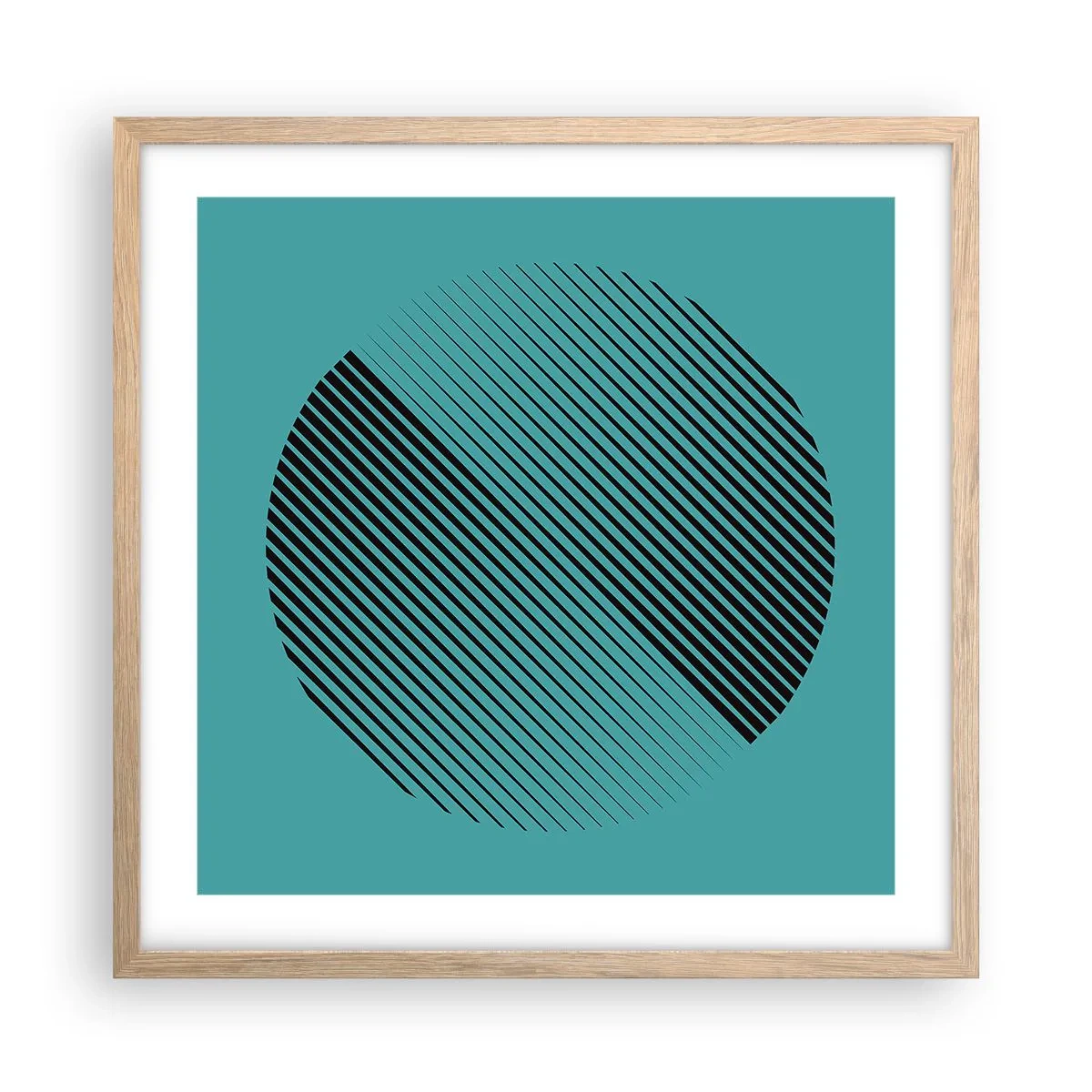 Poster în ramă de stejar deschis - Cercul - o variație geometrică - 50x50 cm