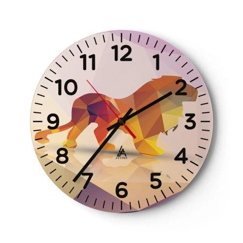 Ceas de perete - Ceas pe sticlă - Regele diamantat - 30x30 cm