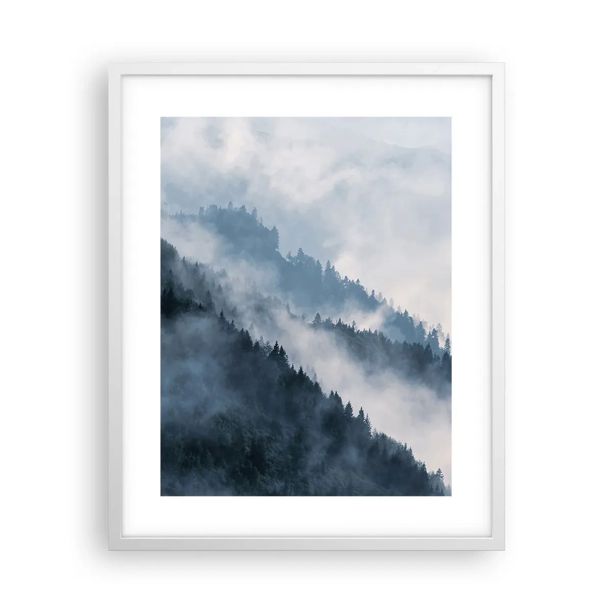 Poster în ramă albă - Misticul munților - 40x50 cm