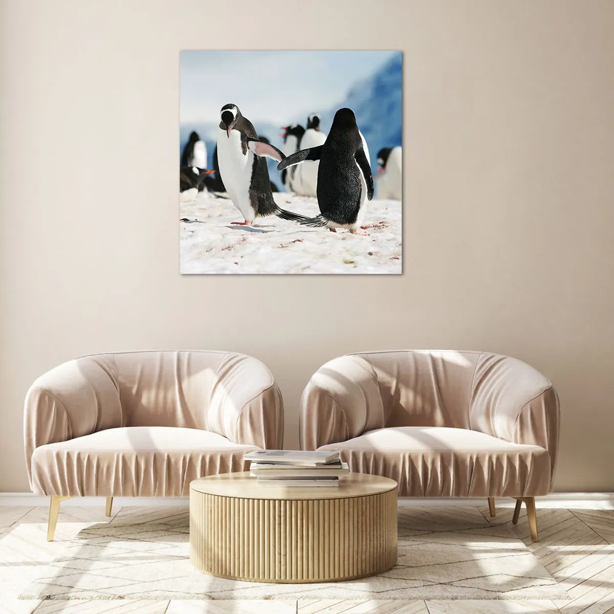 Tablou pe sticlă - Dansul în zăpadă - 60x60 cm