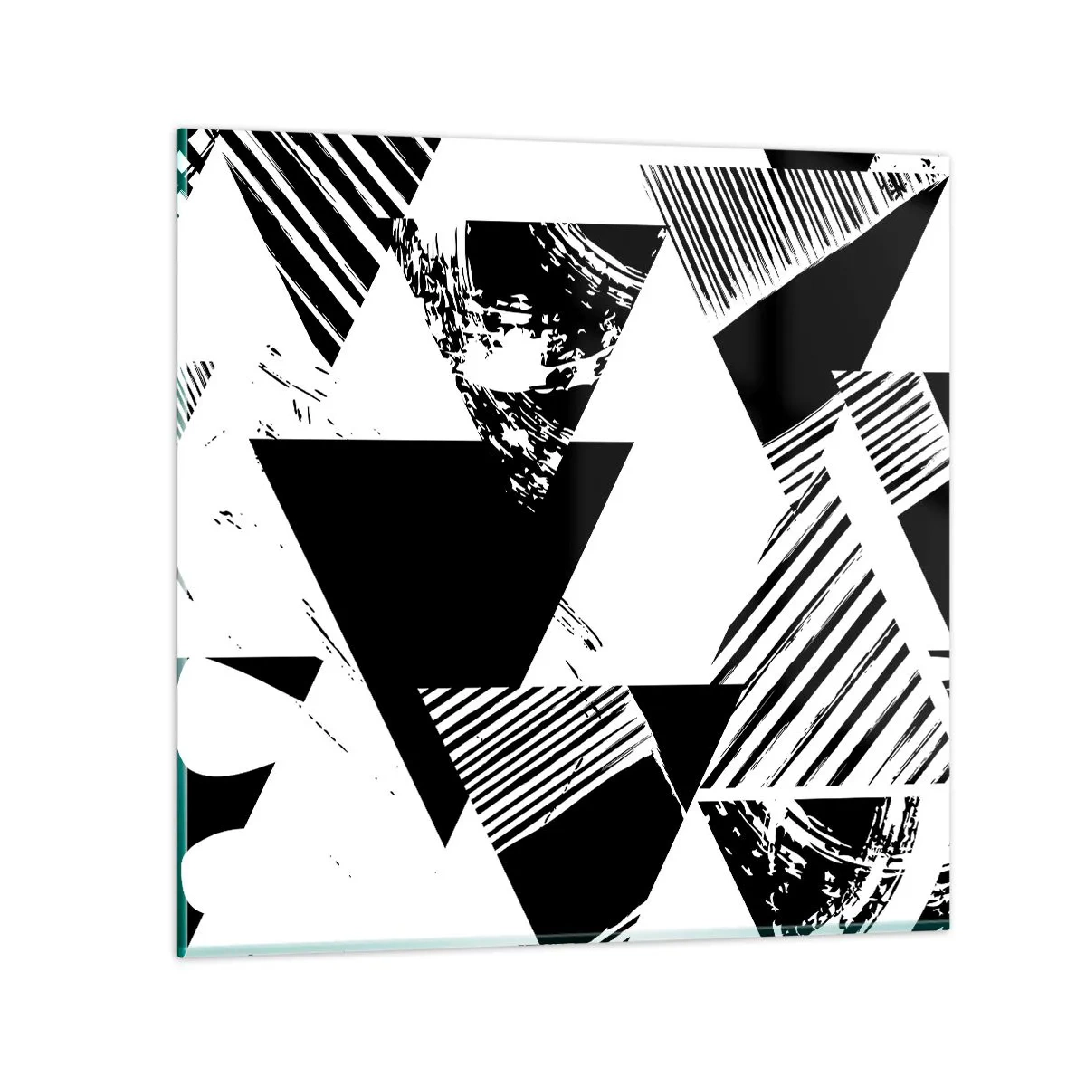 Tablou pe sticlă - Ploaie de triunghiuri - 40x40 cm