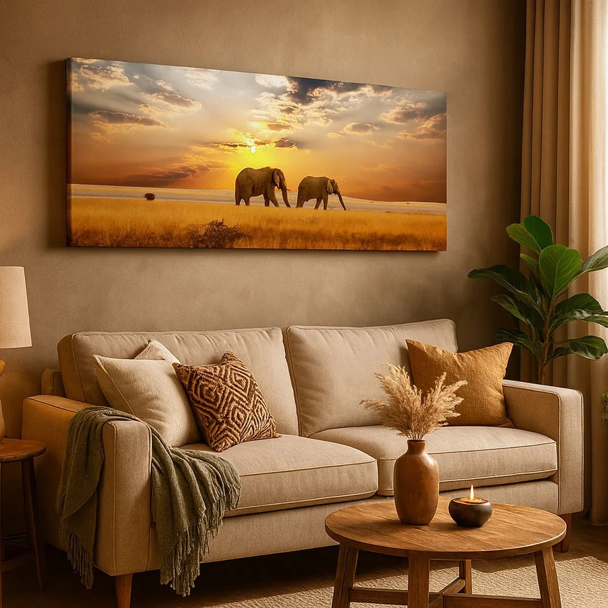 Tablou pe pânză - Plimbare în familie - 100x40 cm