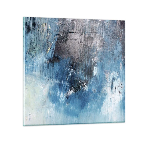 Tablou pe sticlă - Rapsodie albastră - 40x40 cm