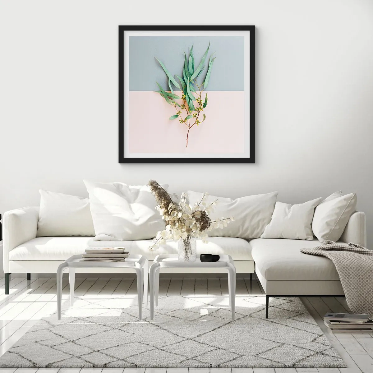 Poster în ramă neagră - Subtilitate pastelată - 50x50 cm