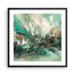 Poster în ramă neagră - Fierbere negru-smarald - 50x50 cm