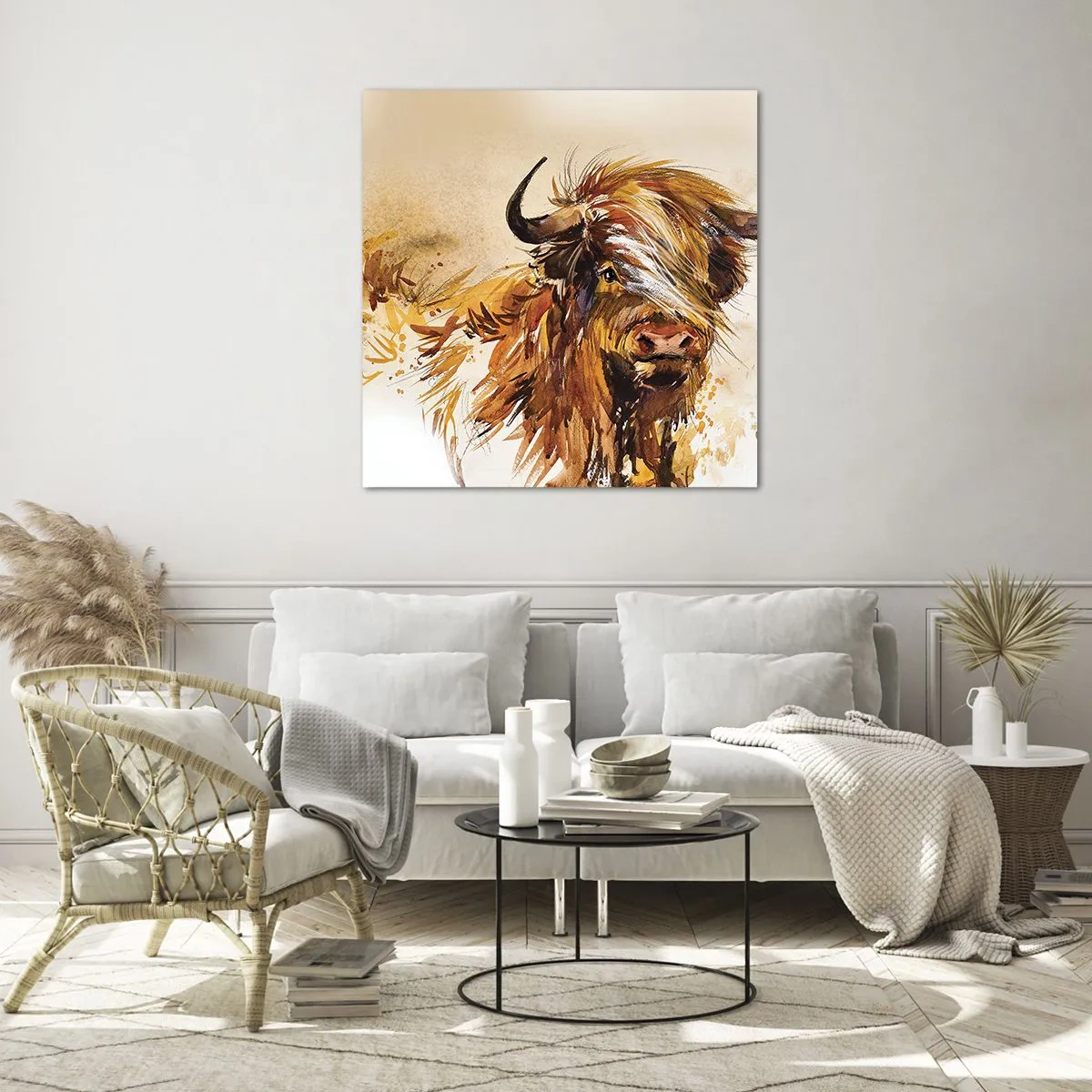 Tablou pe sticlă - Mândria vânătorului - 60x60 cm