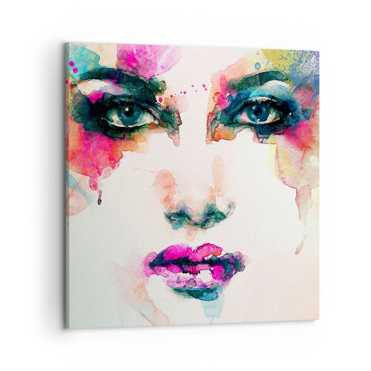 Tablou pe pânză - Portret pictat cu un curcubeu - 50x50 cm