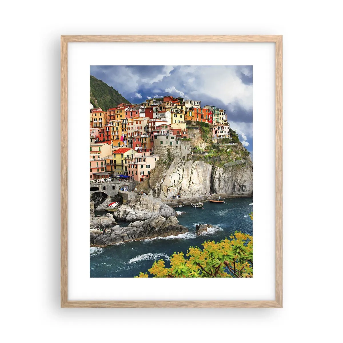 Poster în ramă de stejar deschis - Îmbrățișați de stânci - 40x50 cm