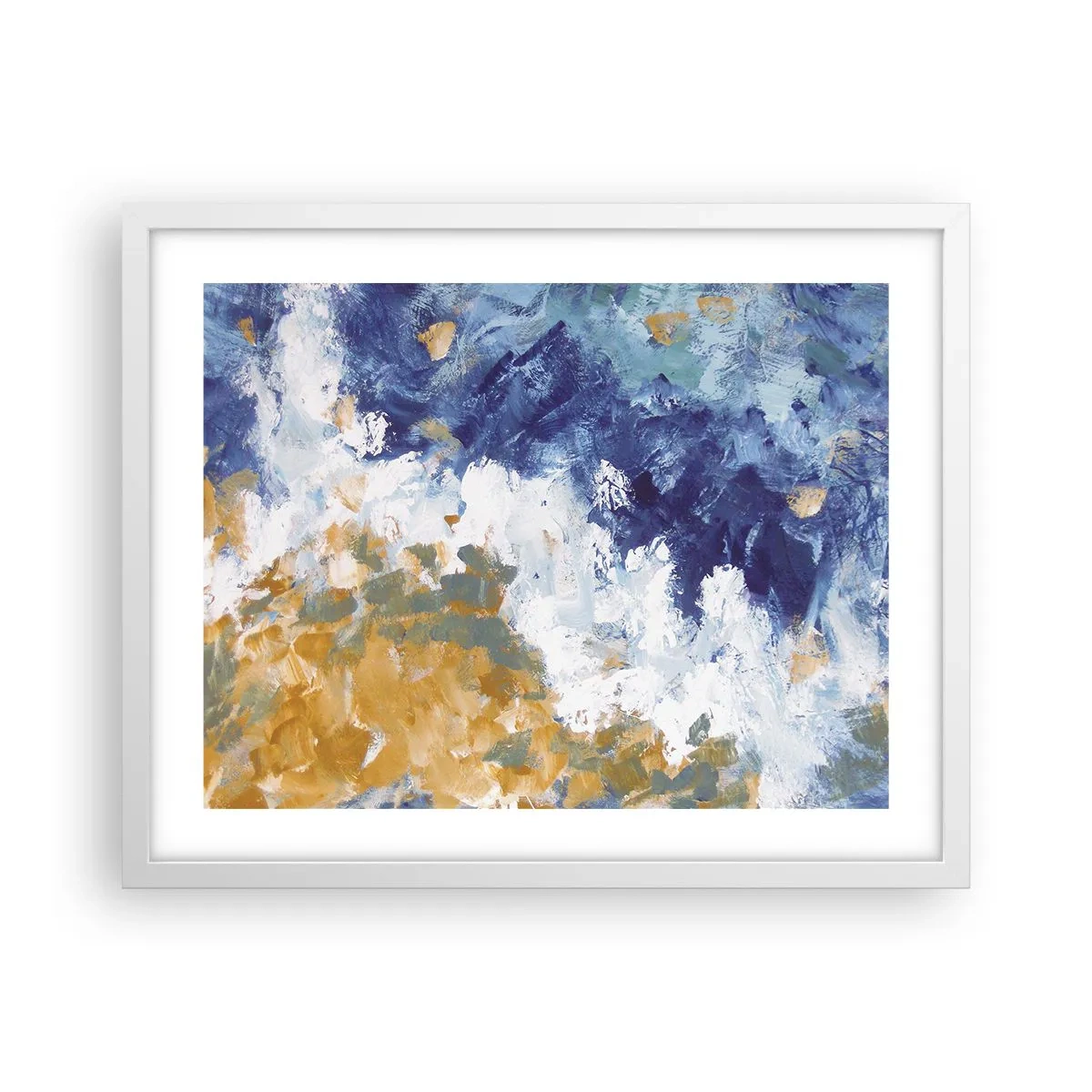 Poster în ramă albă - Dansul elementelor - 50x40 cm