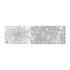Mostră tapet Premium Canvas - Harta labirintului din Londra - Oraș, Harta orasului, Londra - 100x30 cm