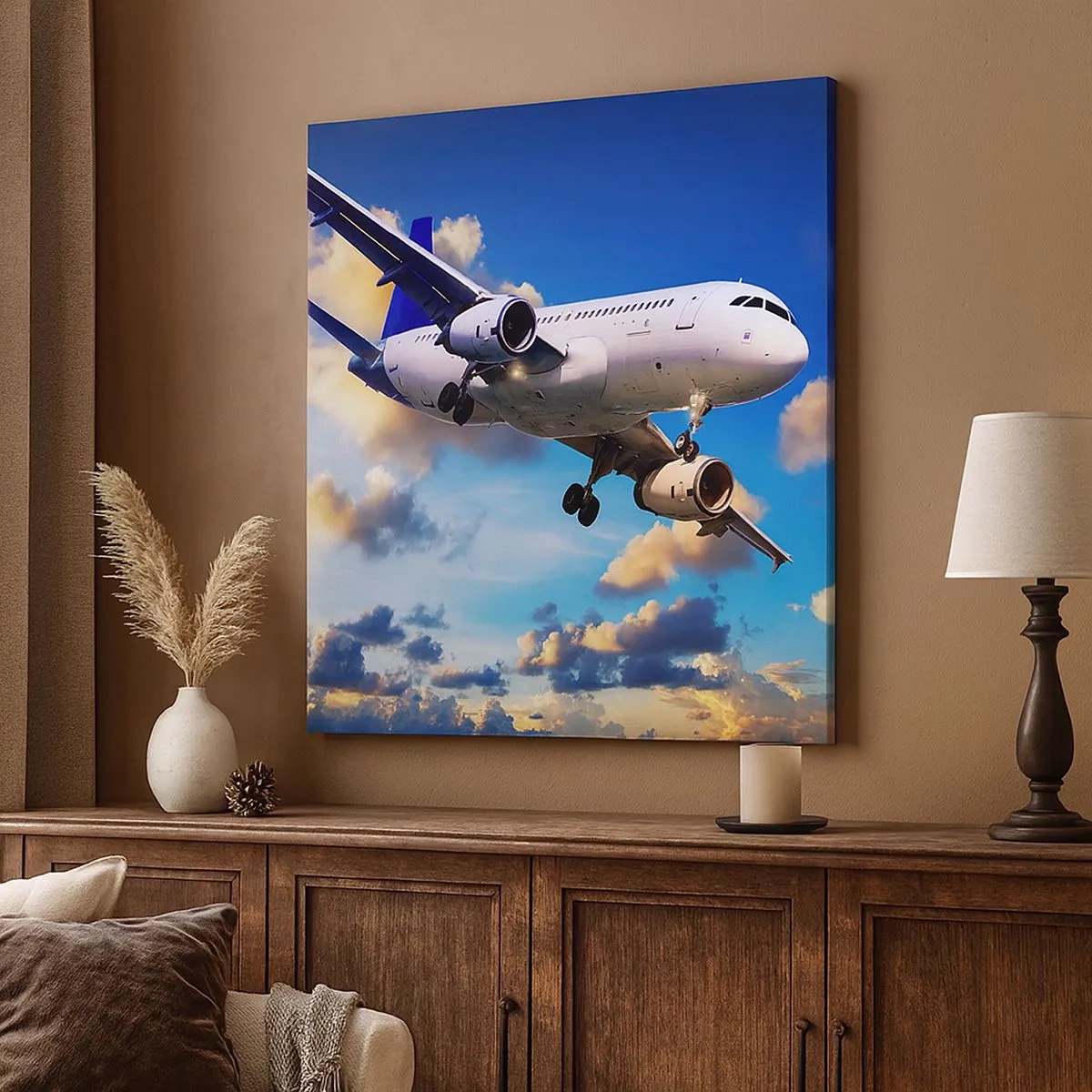 Tablou pe pânză - Călătorie în alb și albastru - 30x30 cm