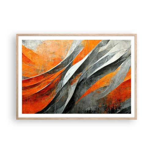 Poster în ramă de stejar deschis - Căldură și frig - 100x70 cm