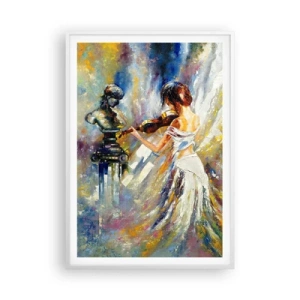 Poster în ramă albă - Revigorați de sentimente - 70x100 cm