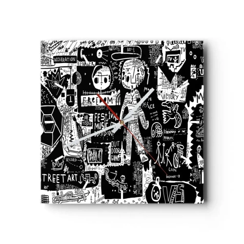 Ceas de perete - Ceas pe sticlă - Tinerețea duhovnicească a legii și a bucuriei - 40x40 cm