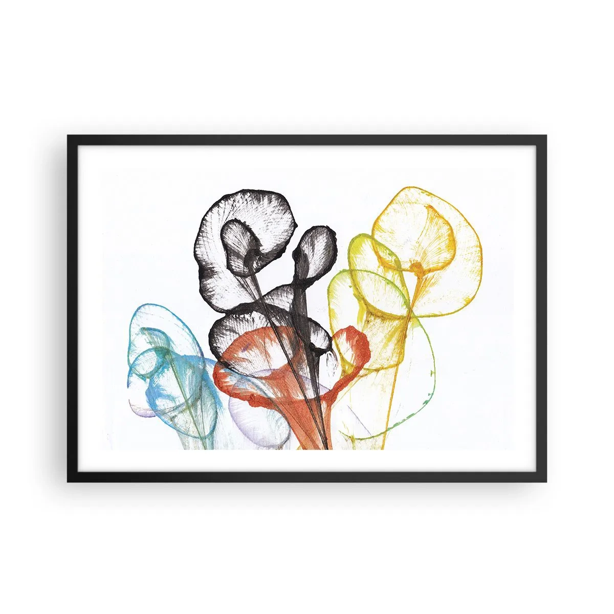Poster în ramă neagră - Flori cu suflete - 70x50 cm