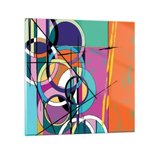 Tablou pe sticlă - Roată cu roată - 40x40 cm