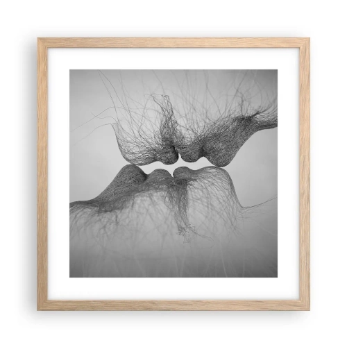 Poster în ramă de stejar deschis - Sărutul vântului - 40x40 cm