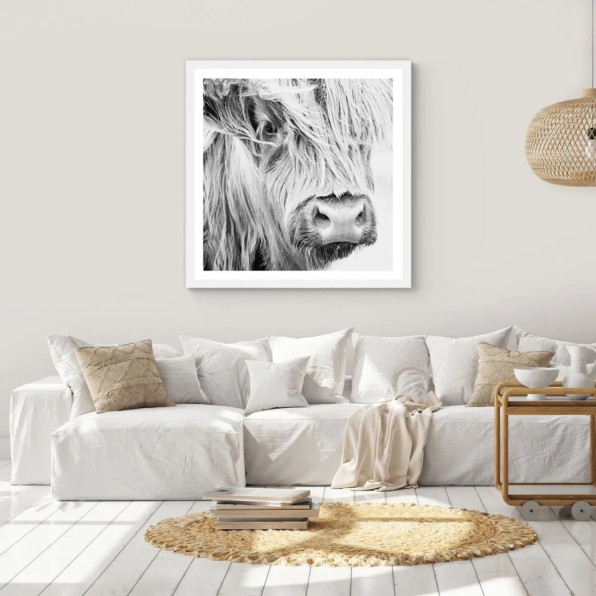 Poster în ramă albă - Sălbăticie scoțiană - 40x40 cm