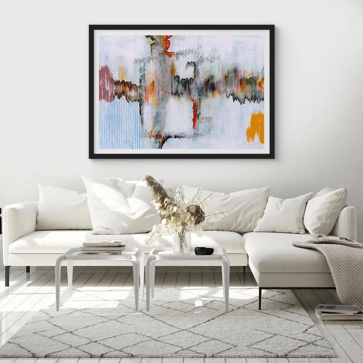 Poster în ramă neagră - Cu bățul pe apă - 91x61 cm