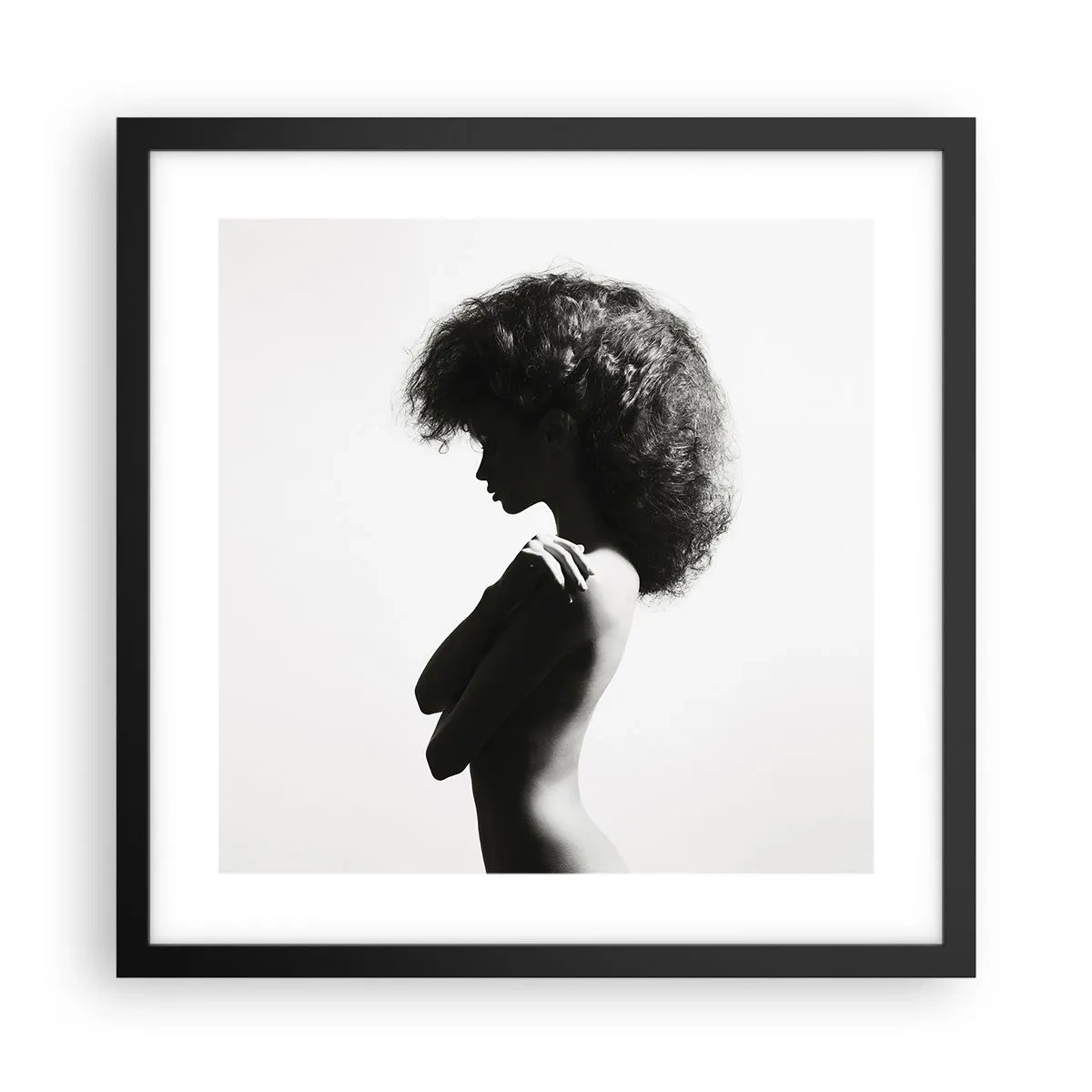 Poster în ramă neagră - Ca o floare pe o tulpină subțire - 40x40 cm