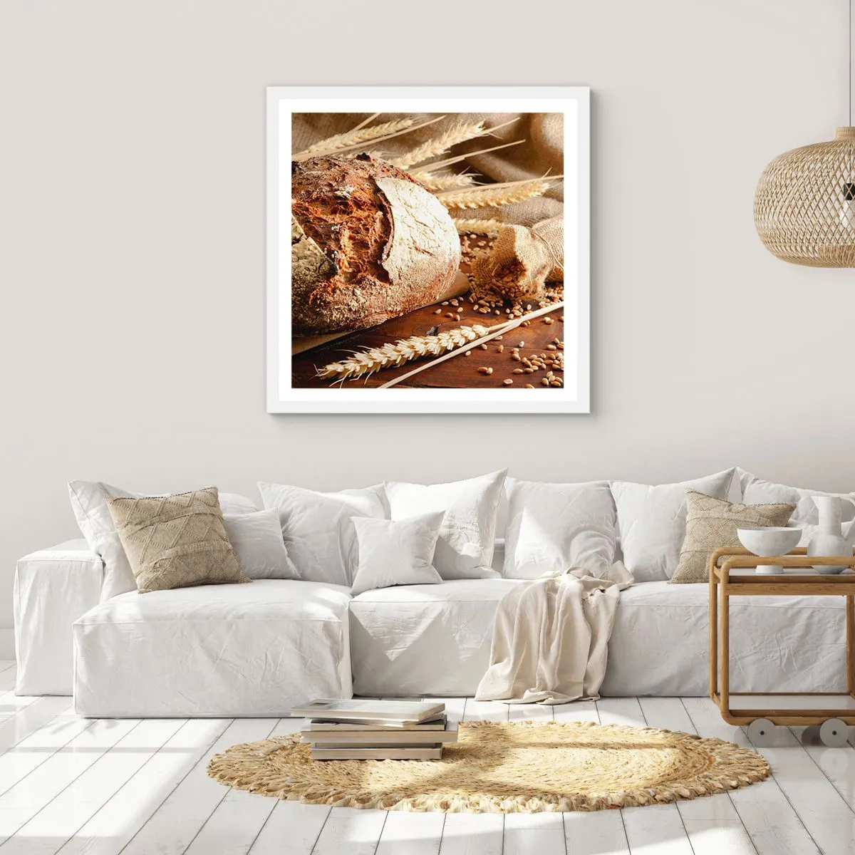 Poster în ramă albă - Apetisantă, parfumată, crocantă - 40x40 cm
