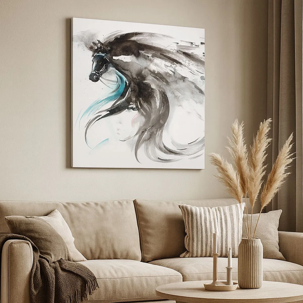 Tablou pe pânză - Galopul Prințului Negru - 30x30 cm