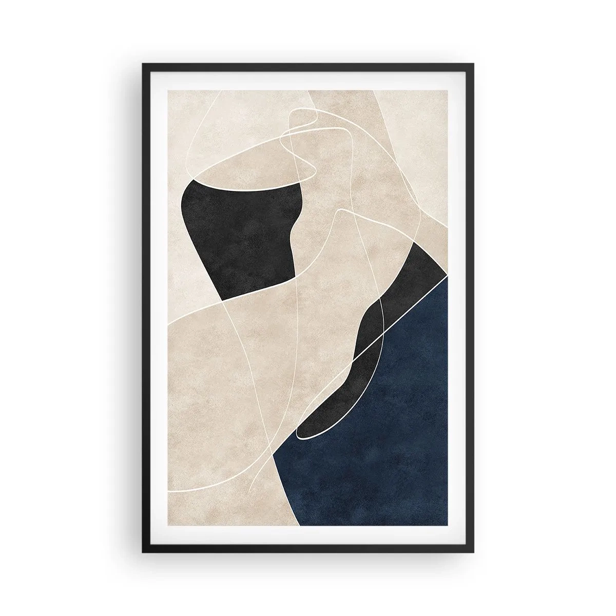 Poster în ramă neagră - Compoziție abstractă - contrast de culori - 61x91 cm