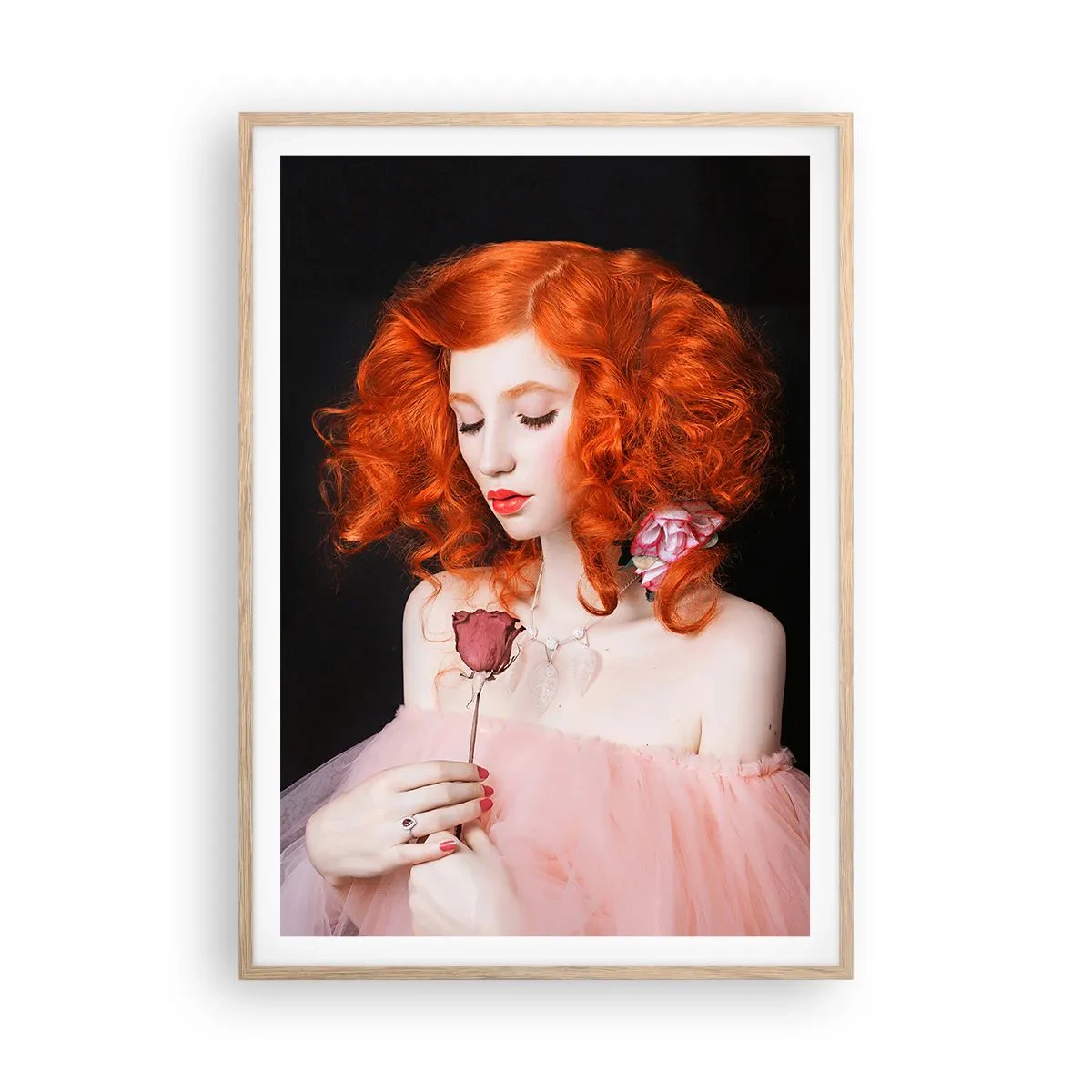 Poster în ramă de stejar deschis - În stil baroc - 70x100 cm