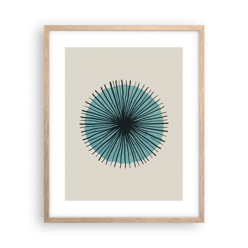 Poster în ramă de stejar deschis - Radiant pe albastru - 40x50 cm