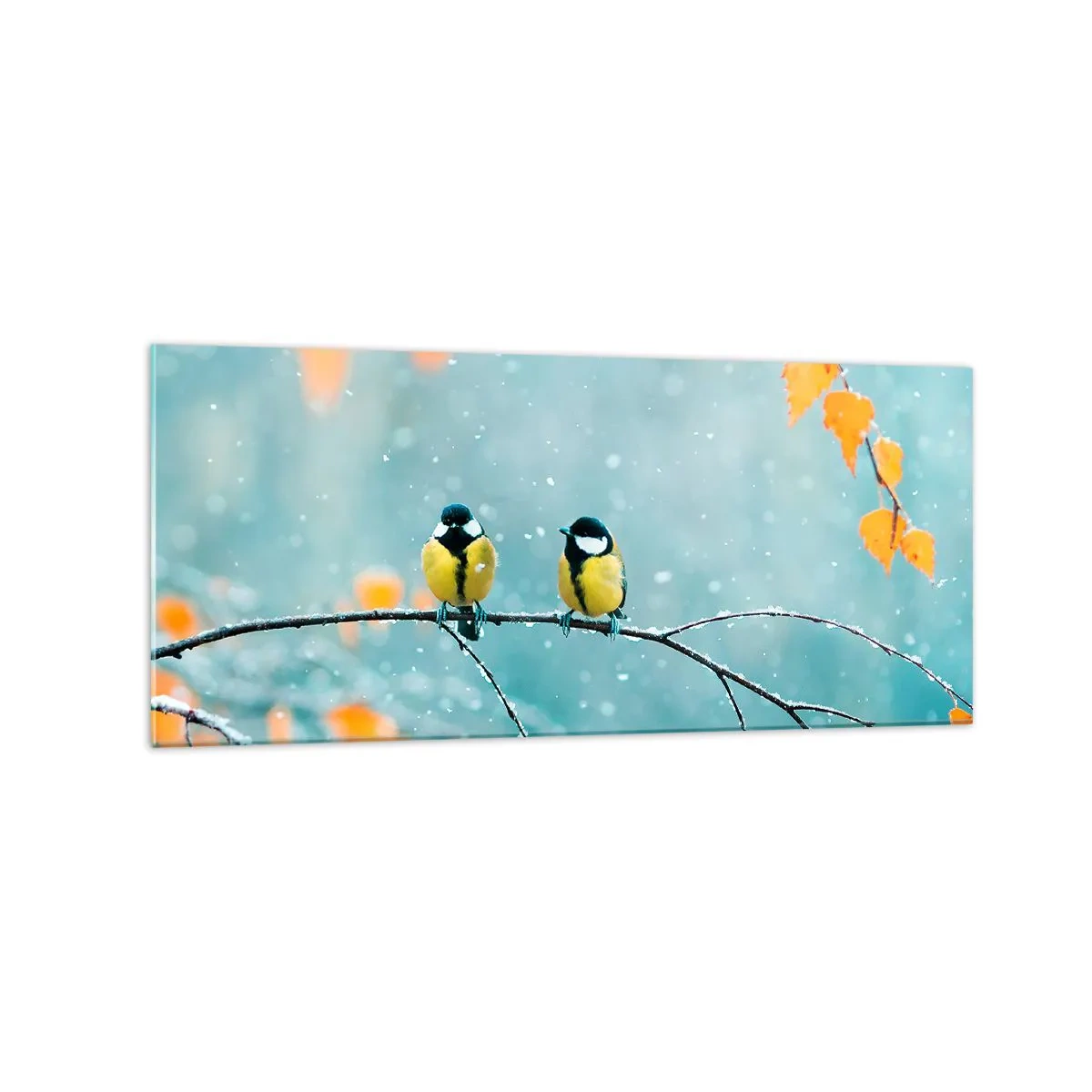 Tablou pe sticlă - Bârfele păsărilor - 120x50 cm