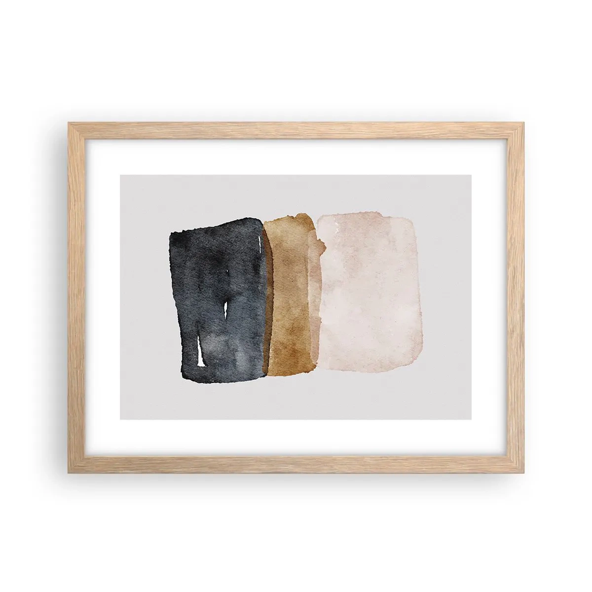 Poster în ramă de stejar deschis - Compoziția culorilor pământului - 40x30 cm