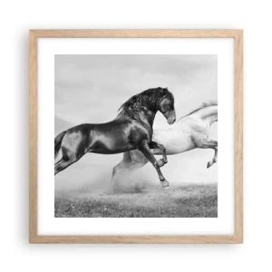 Poster în ramă de stejar deschis - Îngeri și demoni - 40x40 cm