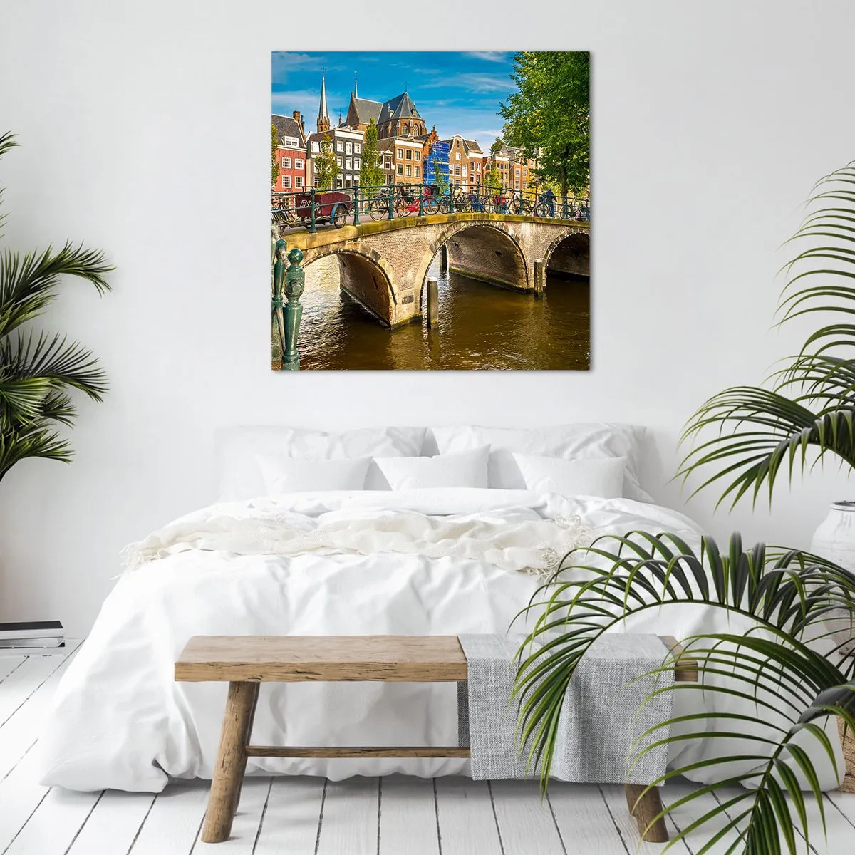 Tablou pe pânză - Primăvara lângă canal - 70x70 cm