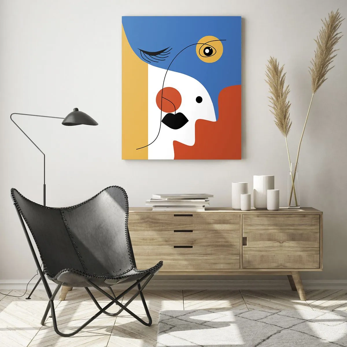 Tablou pe sticlă - Portret deconstruit - 50x70 cm