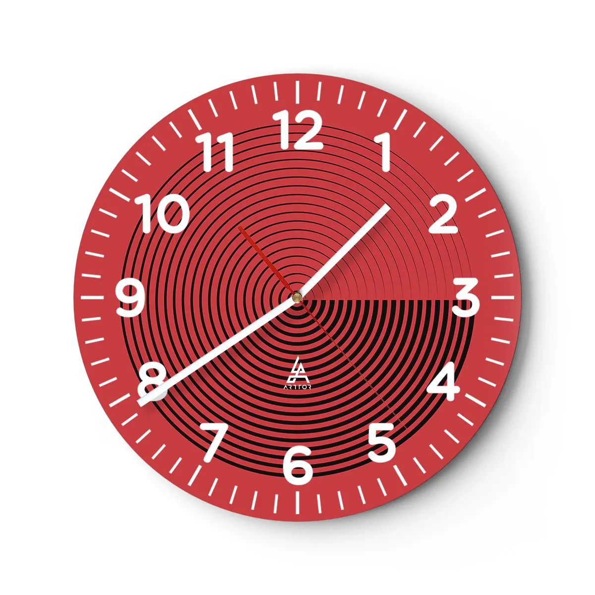 Ceas de perete - Ceas pe sticlă - Mișcare circulară - 30x30 cm