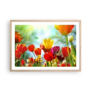 Poster în ramă de stejar deschis - Toate culorile soarelui - 70x50 cm