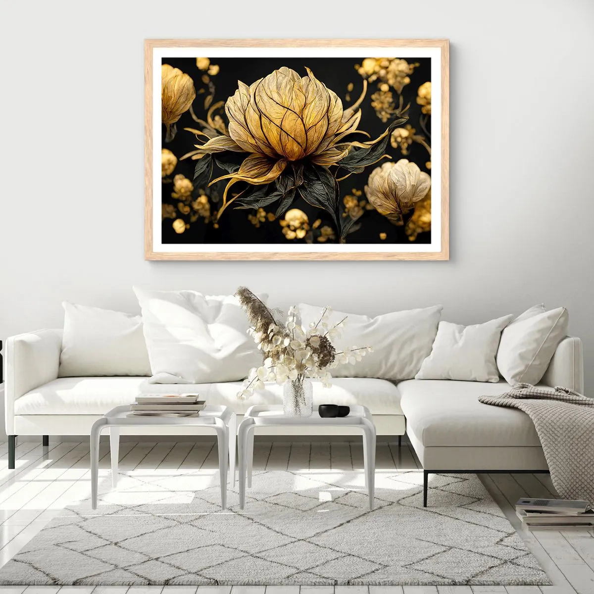 Poster în ramă de stejar deschis - Fragilitate subtilă - 100x70 cm