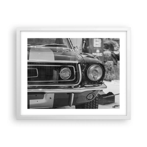 Poster în ramă albă - Condus dur - 50x40 cm