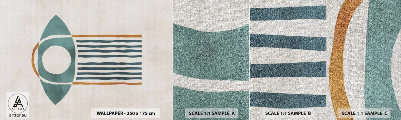 Mostră tapet Premium Canvas - Semne și ritualuri - Boho, Ochi, Minimalism - 100x30 cm