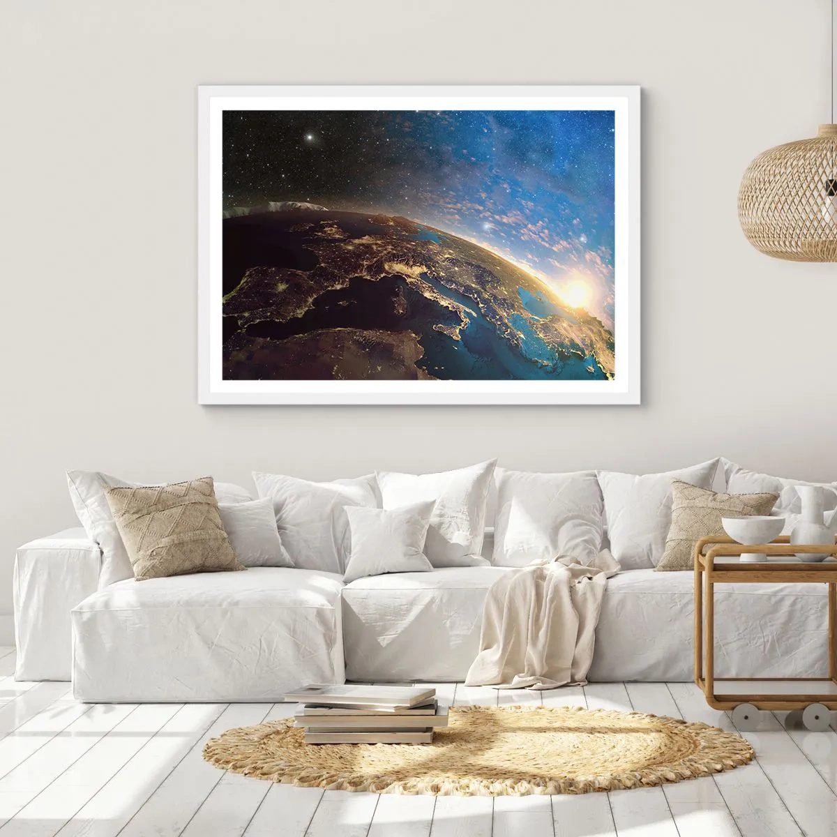 Poster în ramă albă - Să ne privim de la distanță - 100x70 cm