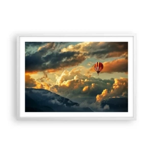 Poster în ramă albă - Zbor pentru că vreau - 70x50 cm