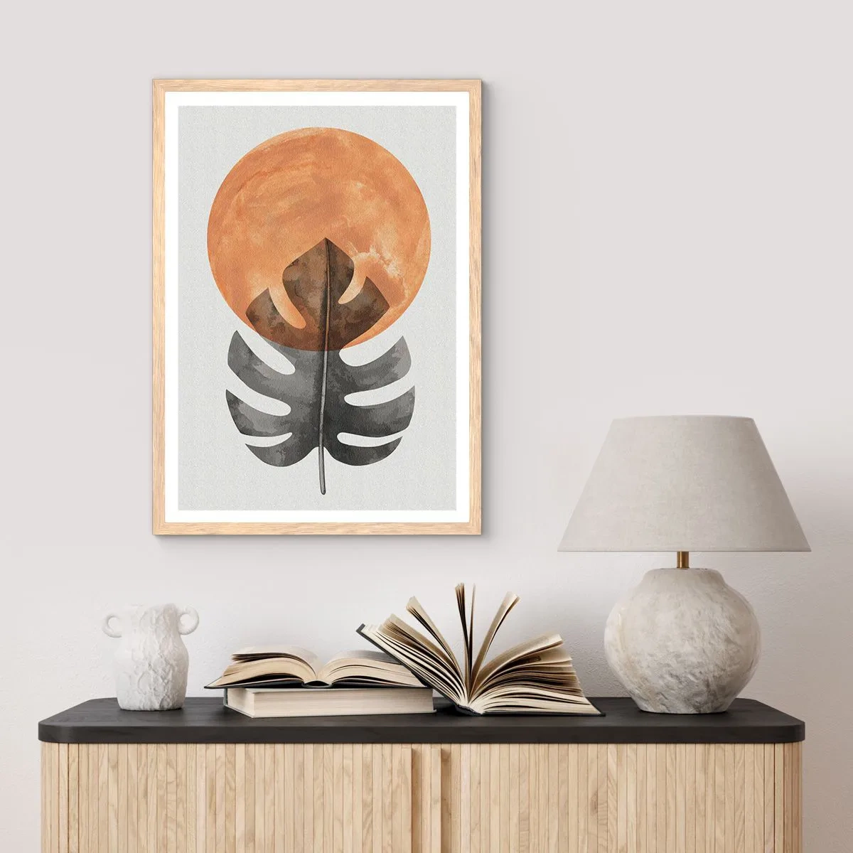 Poster în ramă de stejar deschis - Doar soarele - 40x50 cm