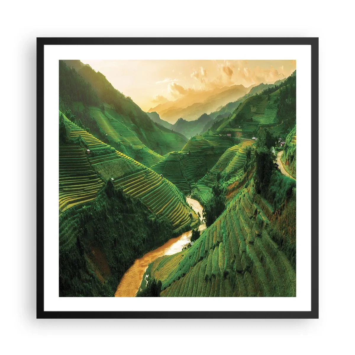 Poster în ramă neagră - Valea vietnameză - 60x60 cm