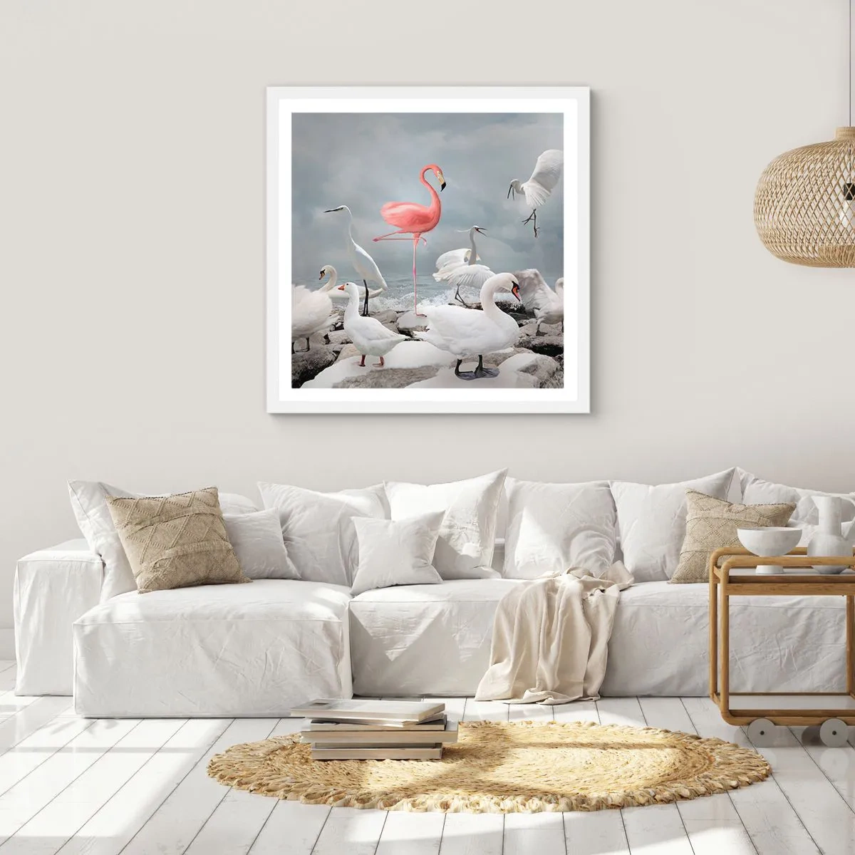 Poster în ramă albă - De unde am venit? - 50x50 cm