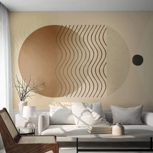 Tapet Standard Eco - Forme și linii geometrice în tonuri de bej și maro - 100x70cm - Despre originea figurilor geometrice - Decorațiune modernă pentru perete pentru living și dormitor ARTTOR