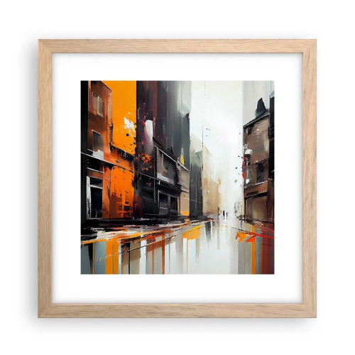Poster în ramă de stejar deschis - O zi ploioasă - 30x30 cm