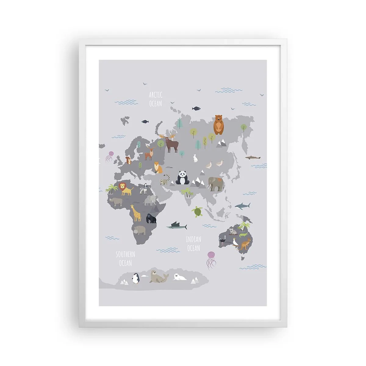 Poster în ramă albă - Spune-mi de unde ești... - 50x70 cm
